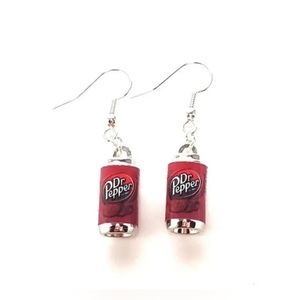 Dr Pepper Earrings, Drink Earrings, Novelty Earrings, Fun Earrings